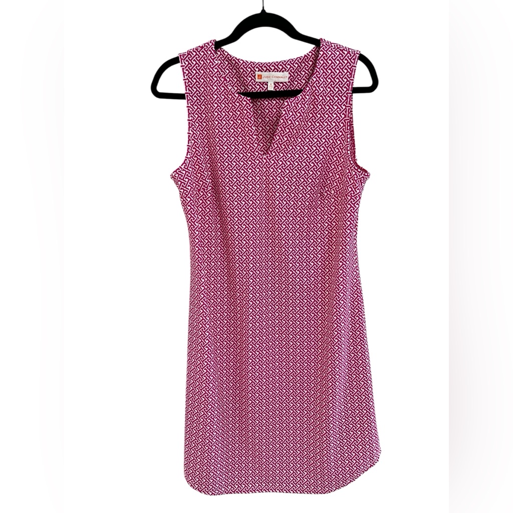 Jude Conally Womens Allison Pink Geometric Stretch Golf Pickleball Dress Medium